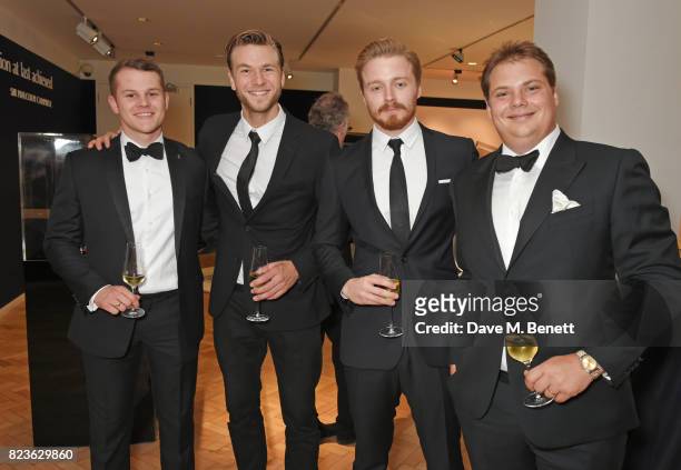 Jack Forsyth, Wilf Scolding, Jack Lowden and James Warren attend the world premiere of the 'The Great Eight Phantoms - A Rolls-Royce Exhibition' at...