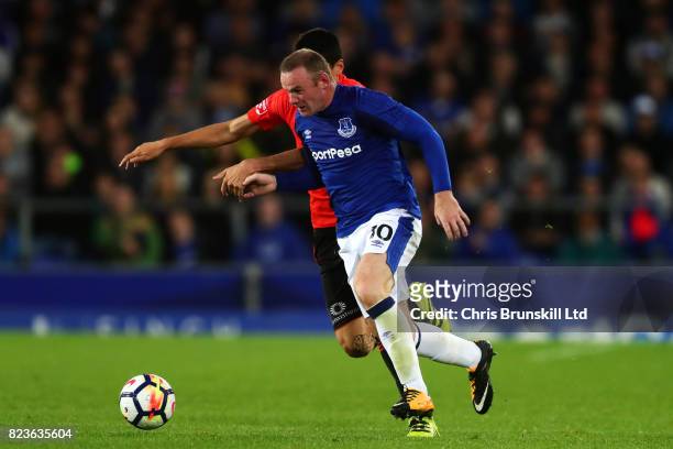 Wayne Rooney of Everton in action during the UEFA Europa League Third Qualifying Round First Leg match between Everton and MFK Ruzomberok at Goodison...
