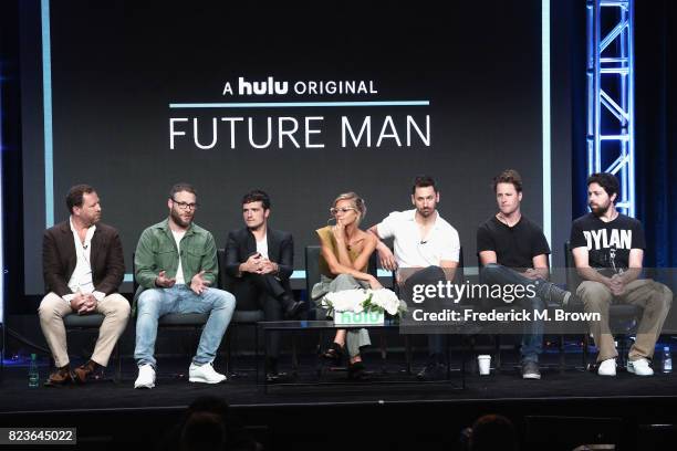 Executive producer/showrunner Ben Karlin, executive producer/director Seth Rogen, producer Josh Hutcherson, Eliza Coupe, Derek Wilson,...