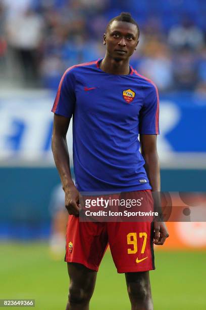 Roma forward Sadiq Umar during warms up prior to the International Champions Cup soccer game between Tottenham Hotspur and Roma on July 25 at Red...