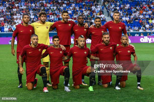 Roma starting eleven prior to the International Champions Cup soccer game between Tottenham Hotspur and Roma on July 25 at Red Bull Arena in...