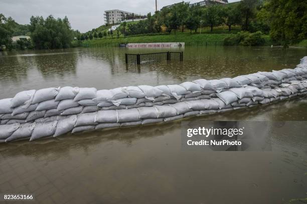 Emergency reservoir in Zabornia district is seen in Gdansk, Poland on 27 July 2017 Due the strong raining for more than two days all emergency...