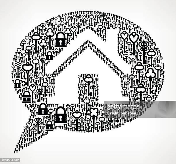 real estate talk antique keys black and white vector pattern - locksmith stock illustrations