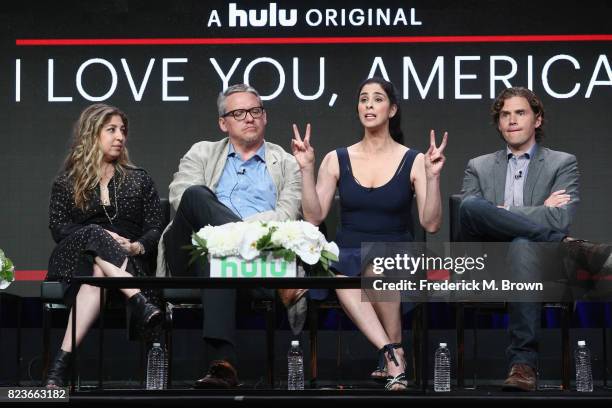 Executive producer Amy Zvi, executive producer Adam McKay, star/executive producer Sarah Silverman and showrunner/executive producer Gavin Purcell of...