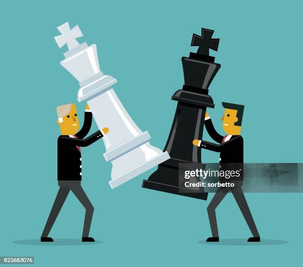 business strategy - chess - man playing chess stock illustrations