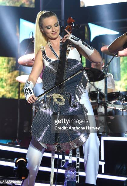 Grace Chatto of Clean Bandit performs during MTV Crashes Plymouth on July 27, 2017 in Plymouth, England.