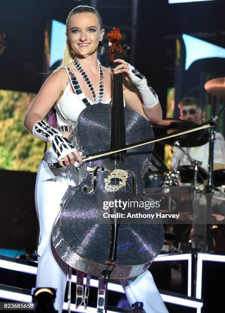 Grace Chatto of Clean Bandit performs during MTV Crashes Plymouth on July 27, 2017 in Plymouth, England.