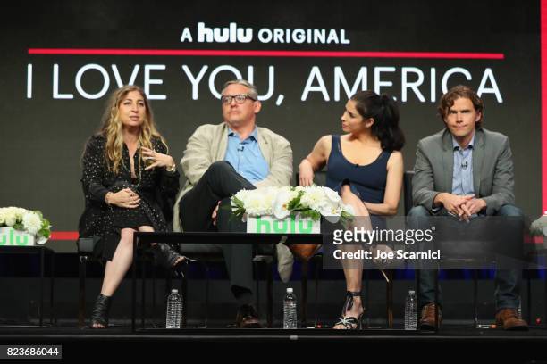 Executive producers Amy Zvi, Adam McKay, Sarah Silverman and Gavin Purcell speak onstage during Summer TCA at The Beverly Hilton Hotel on July 27,...