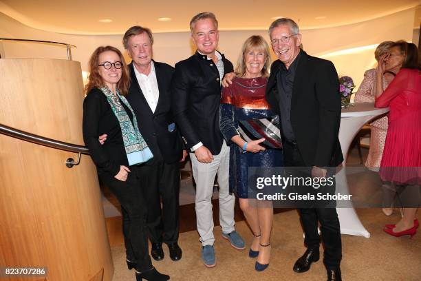 Gila Strehle, Prof. Bruno Reichart, Felix Raslag , Elke Reichart and Gerd Strehle during the summer party of and at Hotel Bayerischer Hof on July 27,...