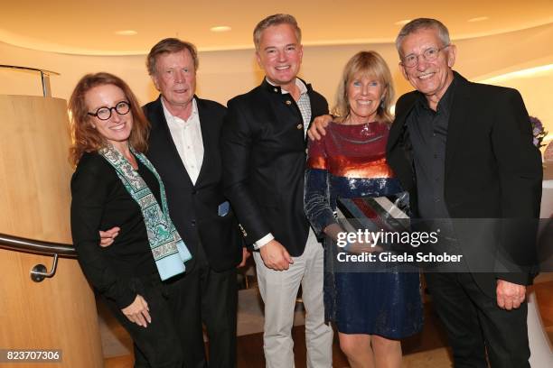 Gila Strehle, Prof. Bruno Reichart, Felix Raslag , Elke Reichart and Gerd Strehle during the summer party of and at Hotel Bayerischer Hof on July 27,...