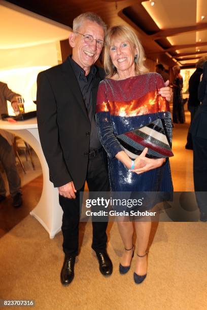 Gerd Strehle and Elke Reichart during the summer party of and at Hotel Bayerischer Hof on July 27, 2017 in Munich, Germany.