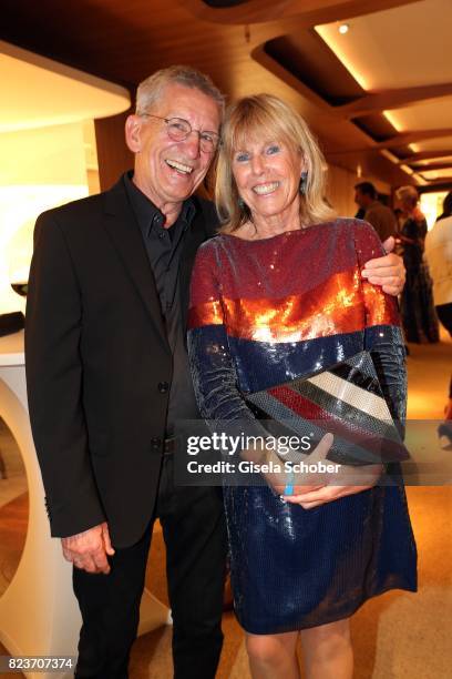 Gerd Strehle and Elke Reichart during the summer party of and at Hotel Bayerischer Hof on July 27, 2017 in Munich, Germany.