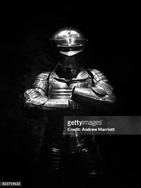 suit of armor - armadura fotografías e imágenes de stock