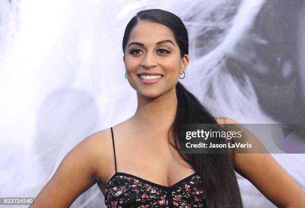 Lilly Singh attends the premiere of "Atomic Blonde" at The Theatre at Ace Hotel on July 24, 2017 in Los Angeles, California.