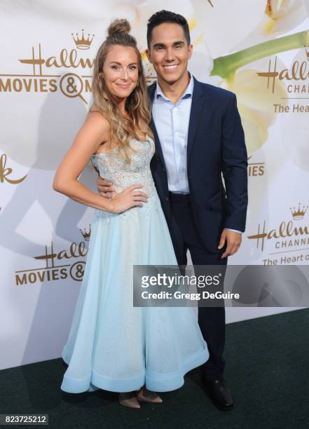 Alexa PenaVega and Carlos PenaVega arrive at the 2017 Summer TCA Tour - Hallmark Channel And Hallmark Movies And Mysteries at a private residence on...