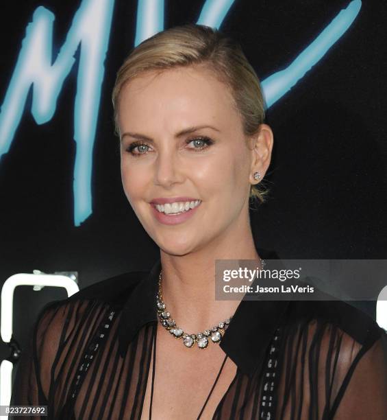 Actress Charlize Theron attends the premiere of "Atomic Blonde" at The Theatre at Ace Hotel on July 24, 2017 in Los Angeles, California.