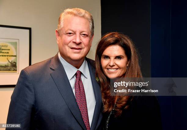 Former Vice President Al Gore and Moderator Maria Shriver attend a special screening Q&A of 'An Inconvenient Sequel: Truth to Power' at The Cinerama...
