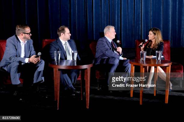 Producers Richard Berge and Jeff Skoll, Former Vice President Al Gore and Moderator Maria Shriver attend a special screening Q&A of 'An Inconvenient...