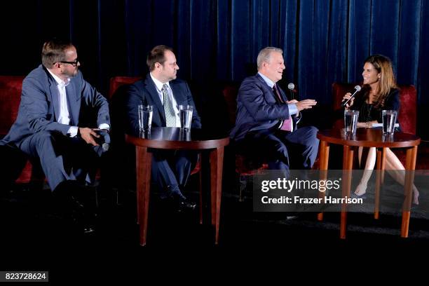 Producers Richard Berge and Jeff Skoll, Former Vice President Al Gore and Moderator Maria Shriver attend a special screening Q&A of 'An Inconvenient...