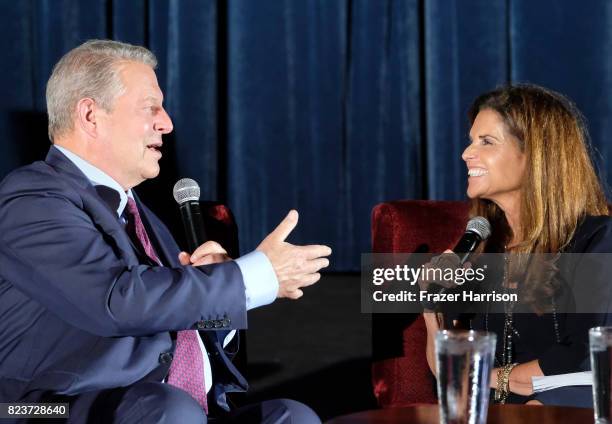 Former Vice President Al Gore and Moderator Maria Shriver attend a special screening Q&A of 'An Inconvenient Sequel: Truth to Power' at The Cinerama...