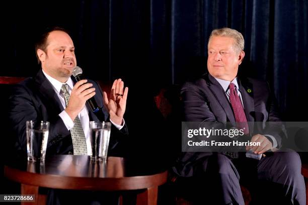 Producer Jeff Skoll and Former Vice President Al Gore attend a special screening Q&A of 'An Inconvenient Sequel: Truth to Power' at The Cinerama Dome...