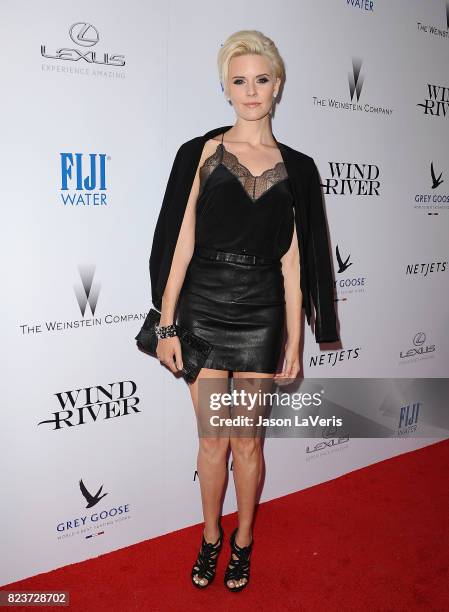 Actress Maggie Grace attends the premiere of "Wind River" at The Theatre at Ace Hotel on July 26, 2017 in Los Angeles, California.