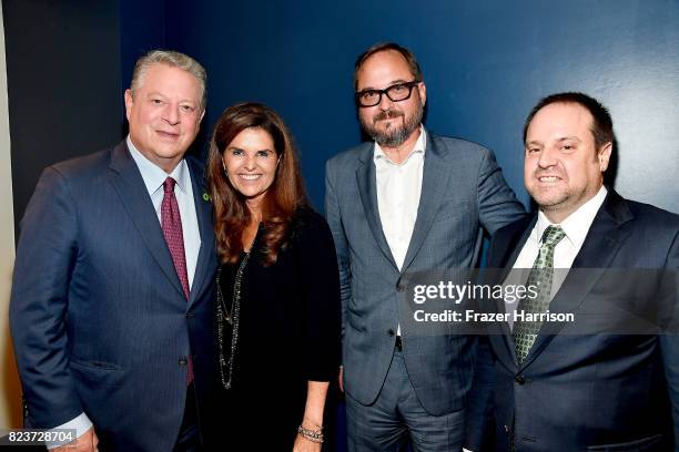 Former Vice President Al Gore, Moderator Maria Shriver and Producers Richard Berge and Jeff Skoll attend a special screening Q&A of 'An Inconvenient...