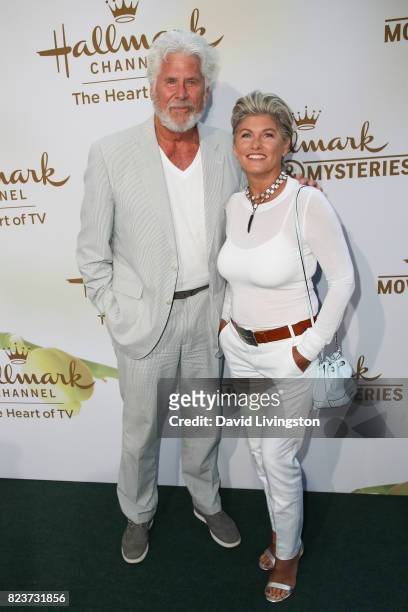 Actor Barry Bostwick and guest attend the Hallmark Channel and Hallmark Movies and Mysteries 2017 Summer TCA Tour on July 27, 2017 in Beverly Hills,...