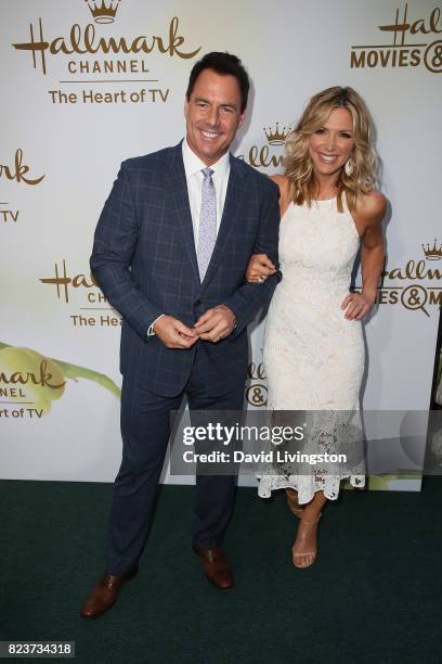 Debbie Matenopoulos and Mark Steines attend the Hallmark Channel and Hallmark Movies and Mysteries 2017 Summer TCA Tour on July 27, 2017 in Beverly...