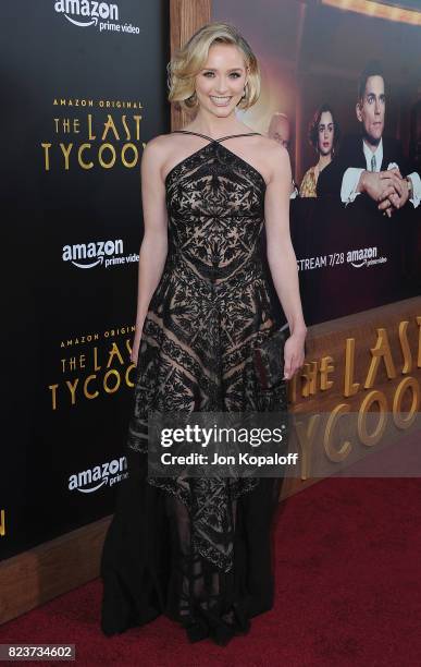 Actress Greer Grammer arrives at the Premiere Of Amazon Studios' "The Last Tycoon" at the Harmony Gold Preview House and Theater on July 27, 2017 in...