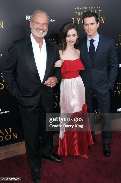 Actors Kelsey Grammer, actress Lily Collins and Matt Bomer attend the premiere of Amazon Studios' 'The Last Tycoon' at the Harmony Gold Preview House...