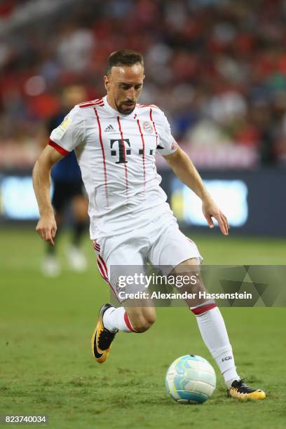 Franck Ribery of Bayern Muenchen runs with the ball during the International Champions Cup 2017 match between Bayern Muenchen and Inter Milan at...