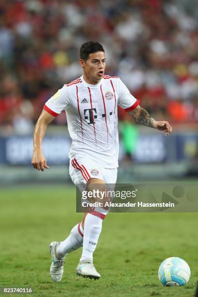 James Rodriguez of Bayern Muenchen runs with the ball with during the International Champions Cup 2017 match between Bayern Muenchen and Inter Milan...