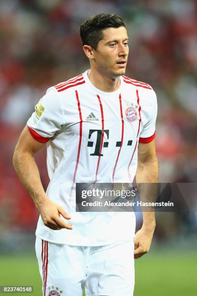 Robert Lewandowski of Bayern Muenchen looks on during the International Champions Cup 2017 match between Bayern Muenchen and Inter Milan at National...