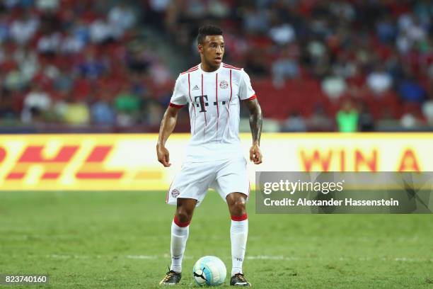 Corentin Tolisso of Bayern Muenchen runs with the ball during the International Champions Cup 2017 match between Bayern Muenchen and Inter Milan at...