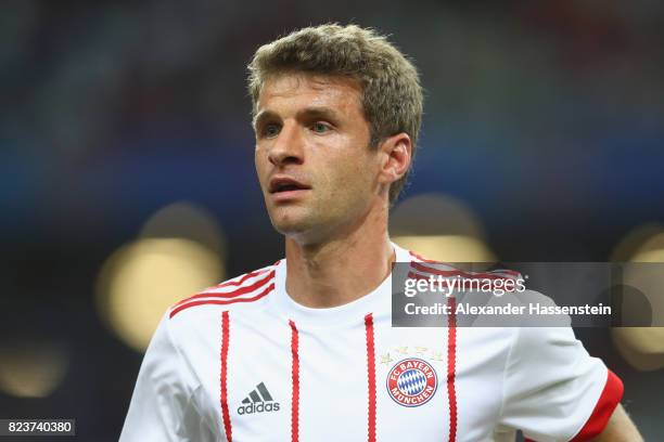 Thomas Mueller of Bayern Muenchen looks on during the International Champions Cup 2017 match between Bayern Muenchen and Inter Milan at National...