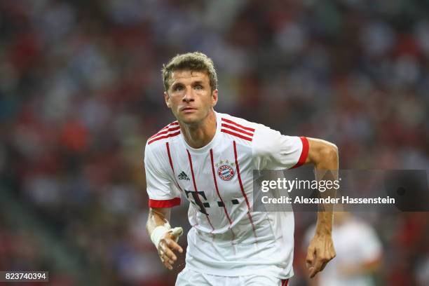 Thomas Mueller of Bayern Muenchen looks on during the International Champions Cup 2017 match between Bayern Muenchen and Inter Milan at National...