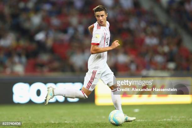 Marco Friedl of Bayern Muenchen runs with the ball during the International Champions Cup 2017 match between Bayern Muenchen and Inter Milan at...