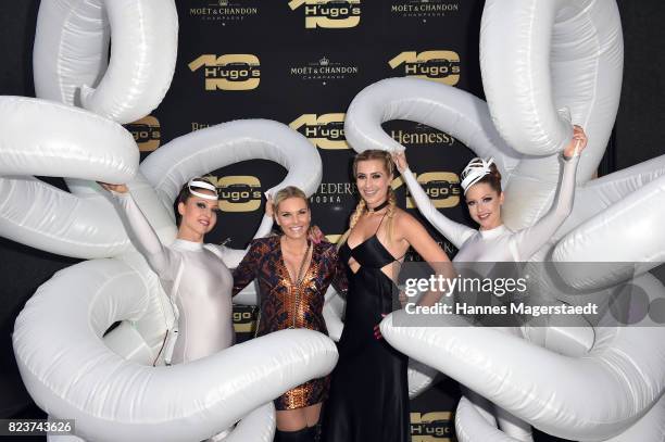 Alessandra Geissel and Verena Kerth during the H'ugo's 10th birthday celebration party at Hugo's on July 27, 2017 in Munich, Germany.