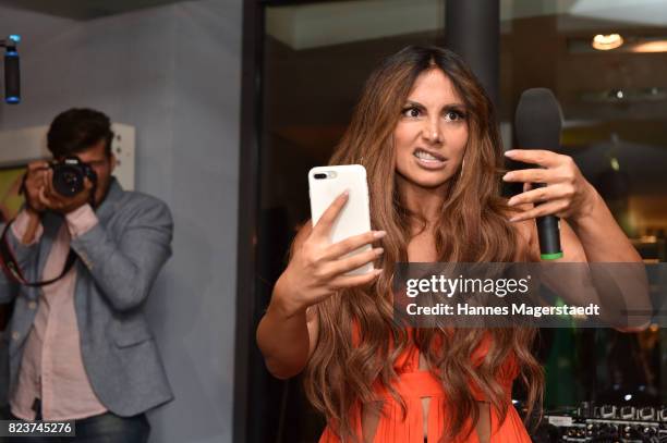 Comedian Enissa Amani during the H'ugo's 10th birthday celebration party at Hugo's on July 27, 2017 in Munich, Germany.