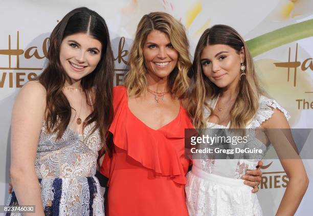 Isabella Rose Giannulli, Lori Loughlin and Olivia Jade Giannulli arrive at the 2017 Summer TCA Tour - Hallmark Channel And Hallmark Movies And...