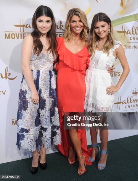 Isabella Rose Giannulli, Lori Loughlin and Olivia Jade Giannulli arrive at the 2017 Summer TCA Tour - Hallmark Channel And Hallmark Movies And...