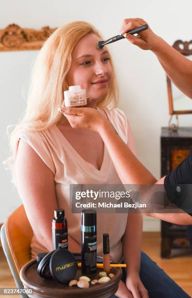 Actress Alexis Nolan is styled by George Blodwell at The Artists Project TAP Style House on July 26, 2017 in Los Angeles, California.