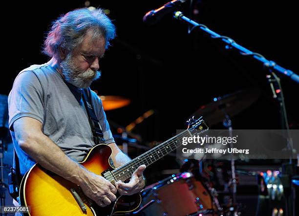 Guitarist Bob Wier of Bob Weir & RatDog performs at the PNC Bank Arts Center on August 15, 2008 in Holmdel, New Jersey.