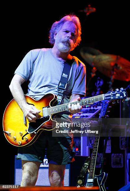 Guitarist Bob Wier of Bob Weir & RatDog performs at the PNC Bank Arts Center on August 15, 2008 in Holmdel, New Jersey.
