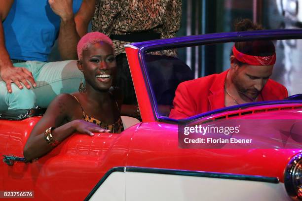 Aminata Sanogo and Marc Eggers perform on stage during the 1st show of the television competition 'Dance Dance Dance' on July 12, 2017 in Cologne,...