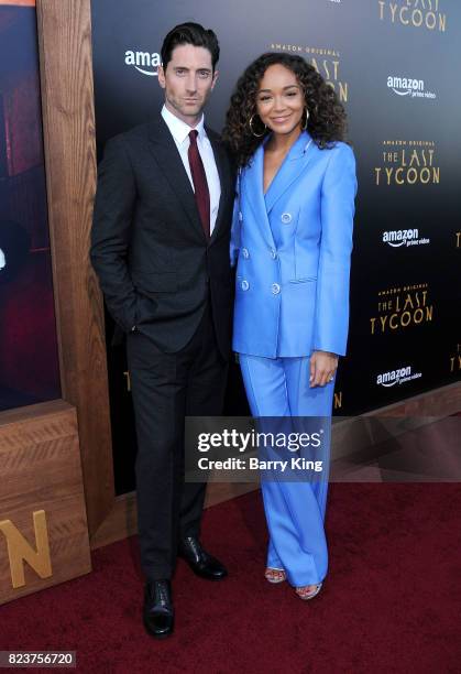 Actor Iddo Goldberg and wife actress Ashley Madekwe attend the premiere of Amazon Studios' 'The Last Tycoon' at the Harmony Gold Preview House and...