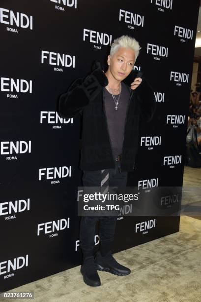 Taeyang attends FENDI promotion conference on 27th July, 2017 in Hongkong, China.