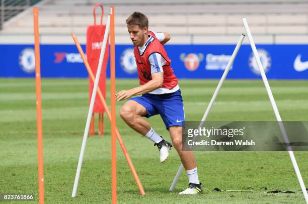 Mario Pasalic of Chelsea during a training session at Singapore American School on July 28, 2017 in Singapore.