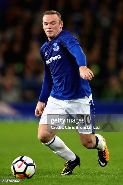 Wayne Rooney of Everton in action during the UEFA Europa League Third Qualifying Round First Leg match between Everton and MFK Ruzomberok at Goodison...